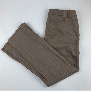 Izod Pants Womens 10 Brown Herringbone Flat Front